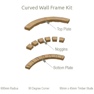 600mm Radius 90 Degree Curved Wall Frame Kit