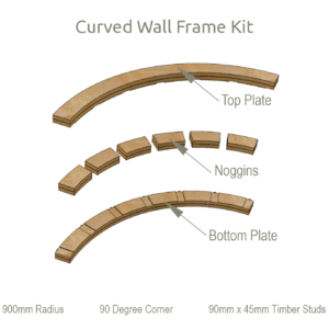 900mm Radius 90 Degree Curved Wall Frame Kit