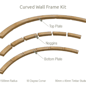 1500mm Radius 90 Degree Curved Wall Frame Kit